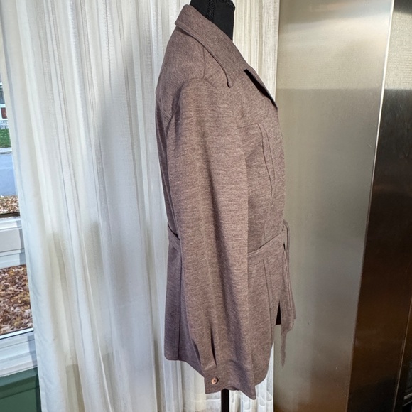 Vintage 1970s set, jacket and blouse, tie belt, taupe, NWT, Paris Star, 12 (M/L) - Picture 6 of 15